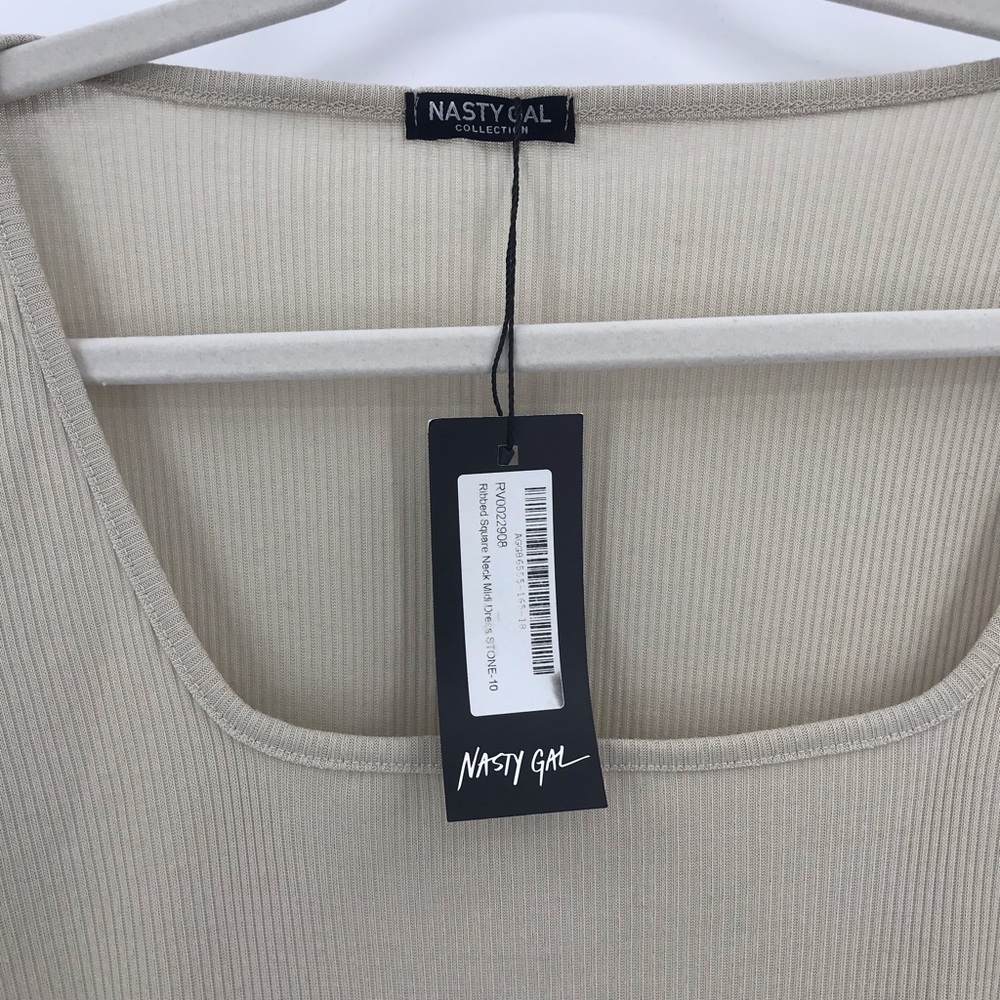 ✨HP✨ Nasty Gal Ribbed Square Neck Midi Dress 6 - Picture 4 of 6